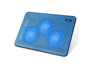 HVF2056 15617 Inch Laptop Cooler Cooling Pad Slim Portable USB Powered 3 Fans Blue