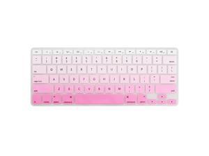 Silicone Keyboard Cover DustProof Washable Skin Gel Keyboard Protector for Old MacBook Pro 13 15 17 Air 13 2015 or Older Version iMac and Air 13iMac Wireless Keyboard Ombre Pink