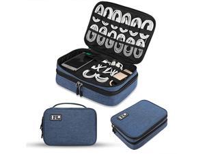 Electronics Organizer Electronic Accessories Cable Organizer Bag Double Layer Travel Cable Storage Bag for Cables Laptop Charger Tablet Up to 11 and MoreThick LargeBlack and Blue Electronics Organizer Electronic Accessories Cable Organizer Bag Double Layer Travel Cable Storage Bag for Cables Laptop Charger Tablet Up to 11 and MoreThick LargeBlack and Blue