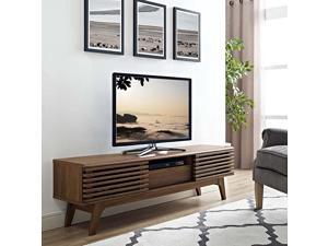 Render MidCentury Modern Low Profile 59 Inch TV Stand in Walnut Render MidCentury Modern Low Profile 59 Inch TV Stand in Walnut