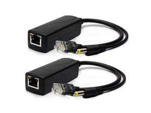 2Pack Active 48V to 12V PoE Splitter Adapter IEEE 8023af Compliant 10100Mbps DC 12V Output for IP Camera Wirelss AP Voip Phone and More