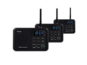 Intercoms Wireless for Home 1 Mile Range 22 Channel 100 Digital Code Display Screen Wireless Intercom System for Home House Business Office Room to Room Intercom Communication3Stations Black