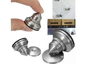 27mm29mm5mm 4 Sets Stainless Steel Speaker Spike Cone Shockproof 28-32mm Adjustable Isolation Feet Stand Pad for Amplifier Turntable DAC Recorder CD with 3M Adhesive 