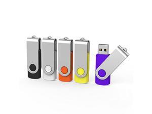 5pcs 8GB USB Flash Drive Pendrives 8 GB Bulk USB 2.0 Thumb Drives Multicolor USB Memory Stick Jump Drive Zip Drives (8G, 5 Pack, 5 Colors : Black Red Yellow White Purple)