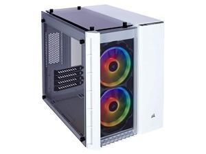 Crystal 280X RGB Micro-ATX Case, 2 RGB Fans, Lighting Node PRO Included, Tempered Glass - White