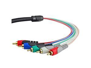 Component Video Cables with Audio 12 Feet Gold Plated RCA to RCA Supports 1080i