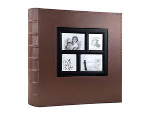 Black Extra Large Capacity Leather Cover Wedding Family Photo Albums Holds 500 Horizontal and Vertical 4x6 Photos with Black Pages Photo Picutre Album 4x6 500 Photos