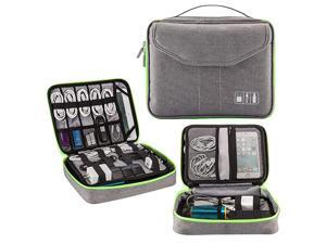 OrganizerElectronic Accessories Double Layer Travel Cable Organizer Cord Storage Bag for Cables iPad Up to 11Power Bank USB Flash Drive and MoreGray OrganizerElectronic Accessories Double Layer Travel Cable Organizer Cord Storage Bag for Cables iPad Up to 11Power Bank USB Flash Drive and MoreGray