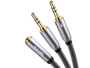 Headset Splitter Cable GoldPlated Strong Braided Y Splitter Audio Cable Separate Microphone Headphone Port Gaming Headset Splitter PC Earphone Adapter VoIP Phone  TopSeries 11inch 30cm