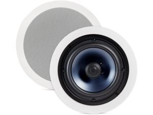 Polk Audio RC60i 2-way Premium In-Ceiling 6.5" Round-Speakers (Pair), Perfect -for Damp-and Humid Indoor/Outdoor Placement, (White, Paintable Grill)
