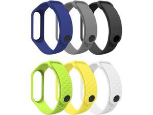MoKo Band Compatible with Xiaomi Mi Band 3/Mi Band 4, 6 PCS Replacement Soft Sport Wristband Strap Bracelet Fit Xiaomi Mi Band 3/Mi Band 4 Smart Watch - Multi Color A