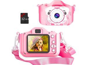 Good Product Outlet Mini Kids Camera for Girls & Boys- 20MP Digital Camera for Kids & Toddlers  Kids Selfie Camera Video Camera- 2.0 Inch IPS Screen - 32GB SD Card Included - Pink