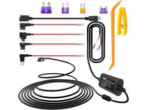 iiwey Dash Cam Hardwire Kit, 4 Meter Dashboard Camera Car Charger Cable Kit 12V- 24V to 5V, Power Adapter with LP/Mini/ATO/Micro2 Fuse for Dash Cam (Mini/Micro)