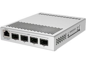 WorldwideSupermarket 5-Port Desktop Switch, 1 Gigabit Ethernet Port, 4 SFP+ 10Gbps Ports (CRS305-1G-4S+IN)