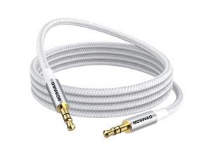 MOSWAG 3.28FT/1Meter 3.5mm Audio Aux Jack Cable to 3.5mm Aux Cable Male to Male Aux Cord Nylon Braided Stereo Jack Cord for Phones,Headphones,Speakers,Tablets,PCs,Music Players and More