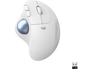 Logitech Ergo M575 Wireless Trackball Mouse, Easy Thumb Control, Precision and Smooth Tracking, Ergonomic Comfort Design, Windows/Mac, Bluetooth, USB - Off White (Renewed)