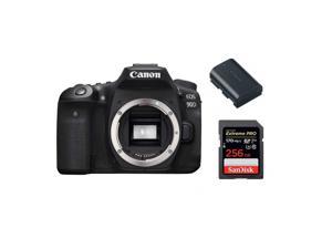 CANON EOS 90D Body  SANDISK Extreme Pro 256GB 170MBs SDXC  CANON LPE6N Battery
