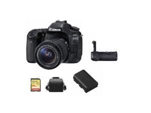 CANON EOS 80D KIT EFS 1855mm F3556 IS STM  64GB SD card  camera Bag  LPE6N Battery  BGE14 Battery Grip