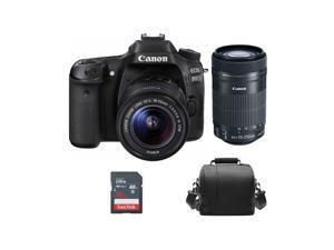 CANON EOS 80D KIT EFS 1855mm F3556 IS STM  EFS 55250mm F456 IS STM White Box  Canon Bag8gb SD card