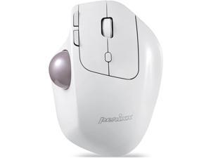 Perixx PERIMICE-720W Wireless Dual Mode 34mm White Trackball Mouse with Adjustable Angle (11766)