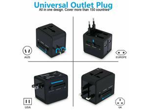 Universal Wall Plug AC Power Adapter for Travel EU To US AU CA Africa with Dual USB Charger Outlet Converter Universal Wall Plug AC Power Adapter for Travel EU To US AU CA Africa with Dual USB Charger Outlet Converter