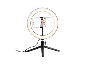10 Inch LED Dimmable 3200K-5500K Video Ring Light with Phone Clip Tripod Head Tripod 10 Inch LED Dimmable 3200K-5500K Video Ring Light with Phone Clip Tripod Head Tripod