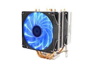 CPU Cooler Dual Fan PC Heatsink， LED Fan Computer CPU Air Cooling Cooler Radiator，Universal Socket Solution 