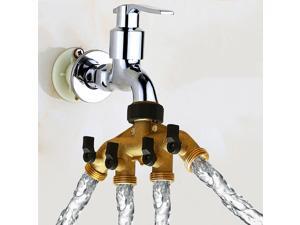 American Standard 3/4 Inch 4 Way Brass Hose Faucet Manifold Water Segregator Garden Tap Connector Splitter Switcher Control Shut Off Valve American Standard 3/4 Inch 4 Way Brass Hose Faucet Manifold Water Segregator Garden Tap Connector Splitter Switcher Control Shut Off Valve