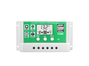 30A 12V 24V Solar Charge Controller Lithium Battery LCD Display USB Charged Solar Panel Charger