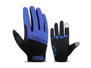 Touch Screen Full Finger Gloves Racing Motorcycle Cycling Bicycle BMX MTB Bike Riding Blue/L Touch Screen Full Finger Gloves Racing Motorcycle Cycling Bicycle BMX MTB Bike Riding Blue/L