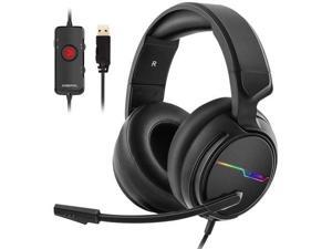 USB Pro Gaming Headset for PC- 7.1 Surround Sound Headphones with Noise Cancelling Mic- Memory Foam Ear Pads RGB Lights for Laptops USB Pro Gaming Headset for PC- 7.1 Surround Sound Headphones with Noise Cancelling Mic- Memory Foam Ear Pads RGB Lights for Laptops