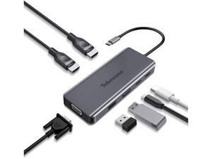 USB C Laptop Docking Station Dual Monitor, 8-in-1 USB C Dock with Dual HDMI, VGA, 2 USB, USB C Charging (PD) and 3.5mm Audio, Type C Docking Station Compatible for USB C Windows Laptops USB C Laptop Docking Station Dual Monitor, 8-in-1 USB C Dock with Dual HDMI, VGA, 2 USB, USB C Charging (PD) and 3.5mm Audio, Type C Docking Station Compatible for USB C Windows Laptops