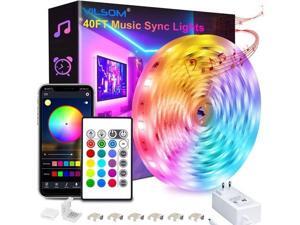 40 Feet Led Strip Lights, ViLSOM Smart APP Control with Remote Music Sync Led Lights for Bedroom, Room, Ceiling, Party, Home Decoration with SMD 5050LED 16 Million Colors RGB Light Strip Bias Lighting 40 Feet Led Strip Lights, ViLSOM Smart APP Control with Remote Music Sync Led Lights for Bedroom, Room, Ceiling, Party, Home Decoration with SMD 5050LED 16 Million Colors RGB Light Strip Bias Lighting
