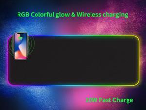 2-in-1 luminous mobile phone personality wireless charger new RGB four-sided oversized rubber LED waterproof non-slip gaming mouse pad A 2-in-1 luminous mobile phone personality wireless charger new RGB four-sided oversized rubber LED waterproof non-slip gaming mouse pad A