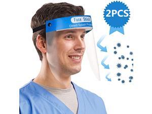 Face Shield, 2 Pcs Anti-fog Full Safety Face Shield, Universal Reusable Face Protective Visor for Eye Head Protection, Anti-Spitting Splash Facial Cover for Women, Men Face Shield, 2 Pcs Anti-fog Full Safety Face Shield, Universal Reusable Face Protective Visor for Eye Head Protection, Anti-Spitting Splash Facial Cover for Women, Men