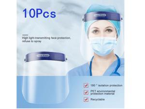 10 Pcs Safety Anti-fog Clear Transparent Full Face Shield, Universal Reusable Face Protective Visor for Eye Head Protection, Anti-Spitting Splash Facial Cover for Women, Men 10 Pcs Safety Anti-fog Clear Transparent Full Face Shield, Universal Reusable Face Protective Visor for Eye Head Protection, Anti-Spitting Splash Facial Cover for Women, Men
