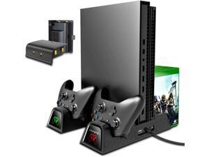 Vertical Cooling Stand Compatible with Xbox ONE X/ONE S/Regular ONE, Cooler Cooling Fan with 2PACK 600mAh Batteries,Games Storage, Dual Controller Charging Docking Station for Xbox ONE/S/X Vertical Cooling Stand Compatible with Xbox ONE X/ONE S/Regular ONE, Cooler Cooling Fan with 2PACK 600mAh Batteries,Games Storage, Dual Controller Charging Docking Station for Xbox ONE/S/X