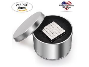 Upgraded Magnetic Cube 5mm 216pcs Silver Magnets Blocks Multi-Use Square Cube Magnets Toy Stress Relief Toys for Kids