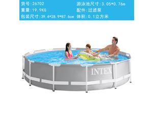 INTEX  Round Frame Above Ground Pool Set Pond Family Swimming Pool Filter Pump  floor cloth pool cover metal frame structure pool 305*76 cm