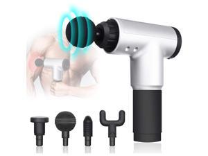 Massage Gun,6 Speeds Percussion Massage, Rechargeable Handheld Deep Tissue Massager Portable Body Muscle Massager with 4 Massage Heads for Relieving Muscle,Deep Tissue Therapy