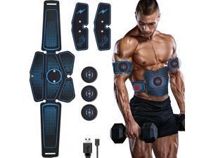 EMS Pads, ABS Stimulator Muscle Toner, Abdominal Toning Belt Muscle Trainer, Portable Fitness Trainer for Abdomen, Arm and Leg, with 6 Modes 8 Levels, USB Charging (6-Pack)