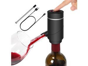 Electric Wine Aerator Pourer, Multi-Smart Automatic Filter Wine Dispenser - Premium Aerating Pourer and Decanter Spout, On/Off Aeration, Extension Tube and USB Cable
