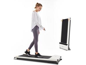 UMAY Under Desk Treadmill for Home & Office with Foldable Frames, Walking Pad Small Flat Treadmill Machine with Low Noise & Sports App for Small Spaces White