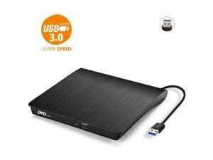 External CD Drive, USB 3.0 Portable CD/DVD +/-RW Drive Slim DVD/CD ROM Rewriter Burner Compatible with Laptop Desktop PC Windows Linux OS Apple Mac (Color: Black) External CD Drive, USB 3.0 Portable CD/DVD +/-RW Drive Slim DVD/CD ROM Rewriter Burner Compatible with Laptop Desktop PC Windows Linux OS Apple Mac (Color: Black)