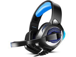 Gaming Headset for PS4, PC, Xbox One, Nintendo Switch, Laptop, PHOINIKAS H9 Xbox One Headset, 7.1 Stereo Sound, Over Ear Headphones with Microphone, Noise Isolating, LED Light, Volume Control