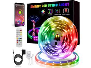 LED Strip Lights, Smart Color Changing LED Lights 16.4ft/5m SMD 5050 RGB Light Strips with Bluetooth Controller Sync to Music Apply for Bedroom, Party, Home Decoration LED Strip Lights, Smart Color Changing LED Lights 16.4ft/5m SMD 5050 RGB Light Strips with Bluetooth Controller Sync to Music Apply for Bedroom, Party, Home Decoration