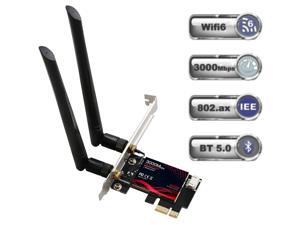 WiFi 6 PCIe WiFi Card 3000Mbps Bluetooth 5.0 | 802.11AX | Intel AX200 Dual Band 2.4G/574M 5.8G/2400M Wireless Network Card | MU-MIMO | Low Latency | Support Win 10 64 bit with Shield Cover WiFi 6 PCIe WiFi Card 3000Mbps Bluetooth 5.0 | 802.11AX | Intel AX200 Dual Band 2.4G/574M 5.8G/2400M Wireless Network Card | MU-MIMO | Low Latency | Support Win 10 64 bit with Shield Cover