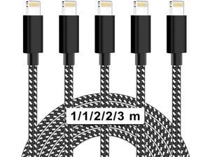 for iPhone Charging cable [5Pack1/1/2/2/3M] Light-ning Cable Nylon Braid Fast Charging Cable USB A to Lightning Cable for iPhone 11/11Pro/11Pro MAX /X/XS MAX/XR/8/8 plus/7/7 plus/6s/6s plus/6...