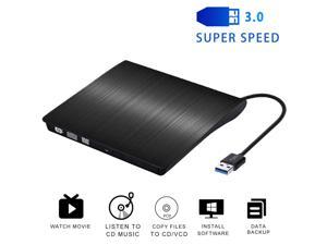 External DVD Drive USB3.0, DVD / CD Burner, Portable USB CD Drive for All Laptops and Desktops, Notebook, Compatible with Windows XP / Win8.1 / Wind10 / Vista / 7, Linx , Mac10 OS system