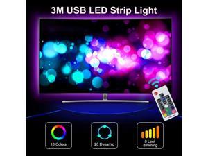  USB LED Lighting Strip for HDTV - Medium (78in / 2m) -  Multi-Color RGB - USB LED Backlight Strip with Dimmer for Bias Lighting  HDTV, Flat Screen TV LCD, Desktop Monitors